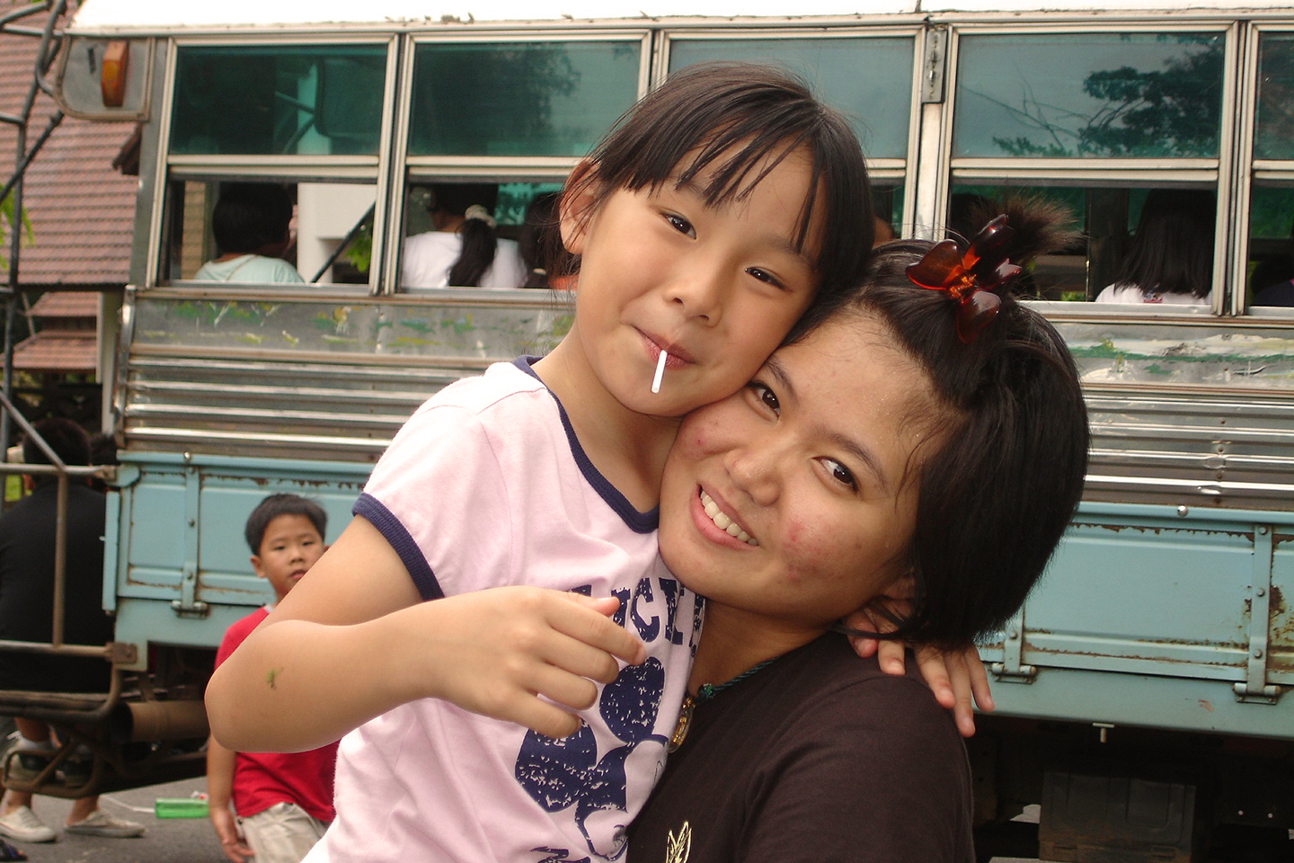 Asian mother and child